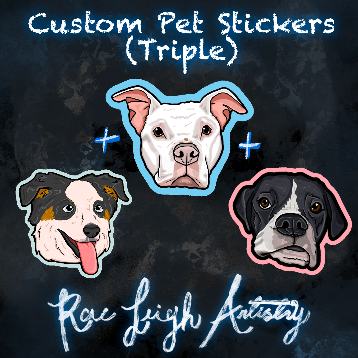 10 Custom Pet Stickers (Triple)