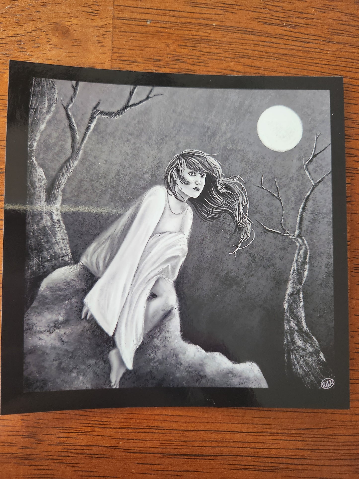 4"x 4" Moon at Cliffs Edge Print